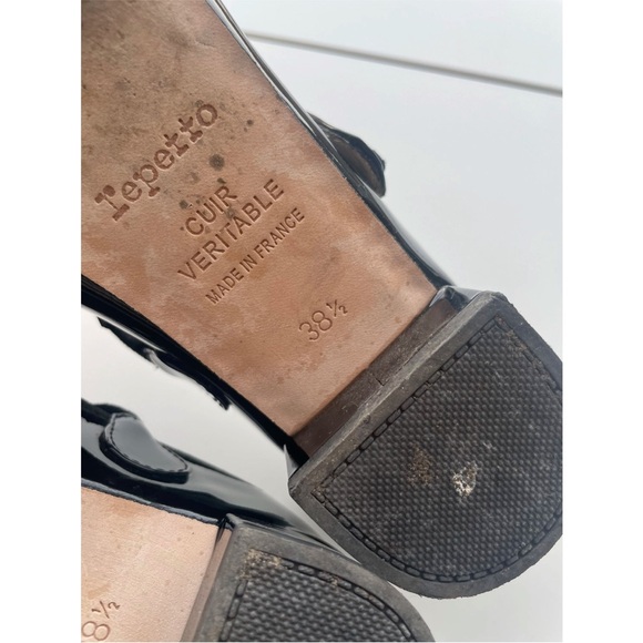 Repetto Black Patent Leather  Mary Janes Low Heels - 38.5 7.5 - Picture 8 of 8